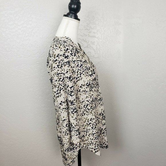 Amour Vert 100% Silk Tunic Top High Low Popover - Picture 5 of 8